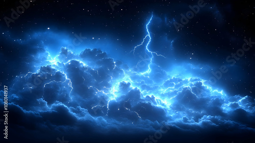 Blue Lightning Storm Clouds...