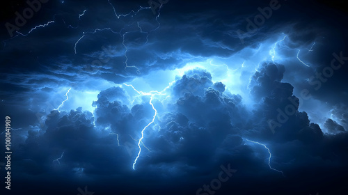Lightning Storm Clouds Abst...