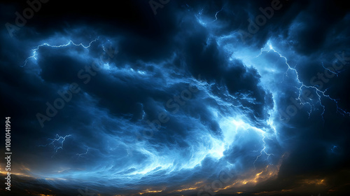 Blue Lightning Storm Clouds...