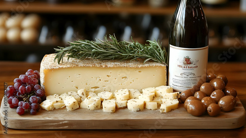 Cheese Board with Wine and ...