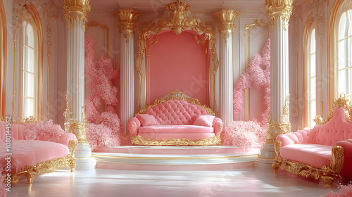Pink and Gold Ornate Room 3...