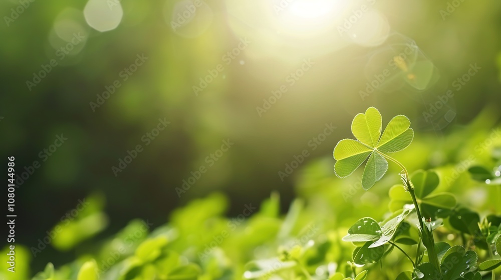 Enchanting Four - leaf Clover: Natural and Fresh Backgrounds Enchanting Four - leaf Clover: Natural and Fresh Backgrounds