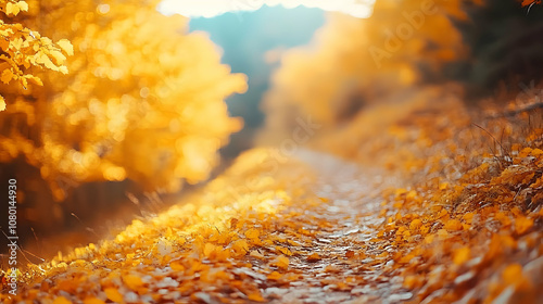 Autumn Path Through Golden ...