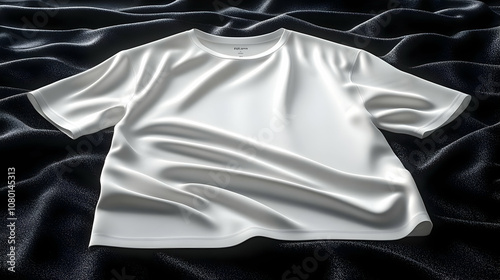 White T-Shirt Mockup on Bla...