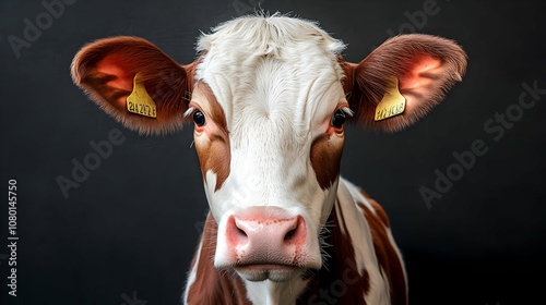 Closeup of Cow with White a...