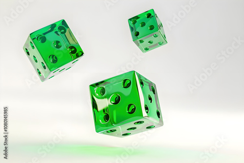 green cubes on a white background photo