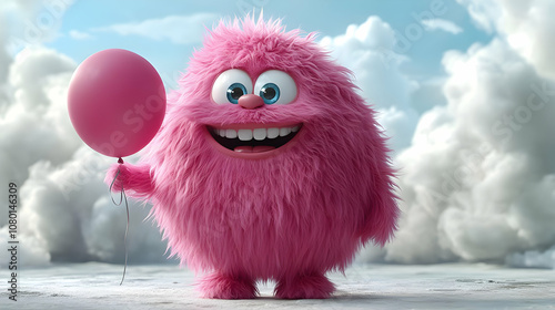 Happy Pink Furry Creature 3...