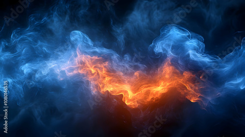 Abstract Fire and Ice Smoke...
