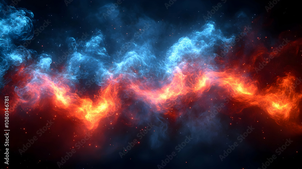 Abstract Background with Red and Blue Fire Abstract Background with Red and Blue Fire