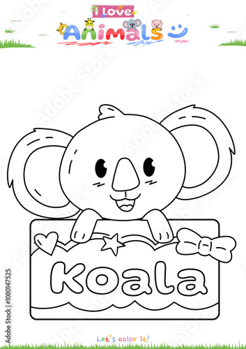 Lets color it Cute theme Koala