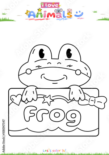 Lets color it Cute theme Frog