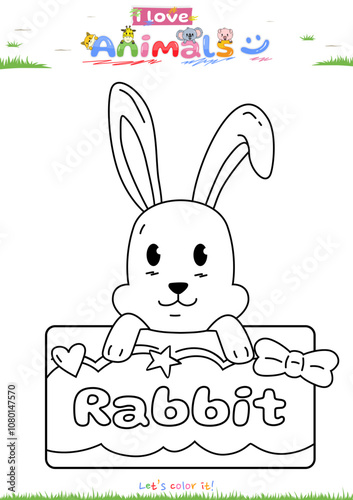 Lets color it Cute theme Rabbit