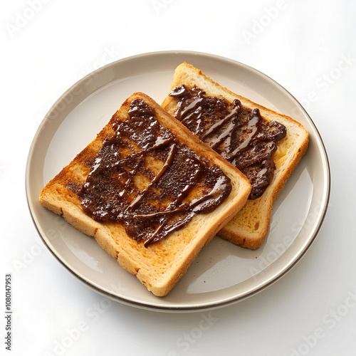 Vegemite on Toast on a pure white background.