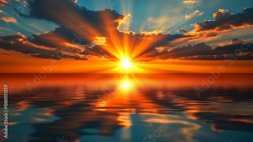 Sunset Over Water with Dram...