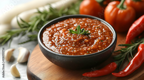 Red Chili Sauce in Bowl wit...