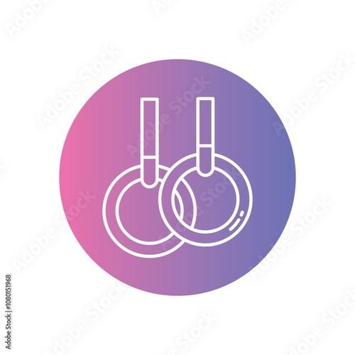 Gymnastics Rings vector icon stock illustration