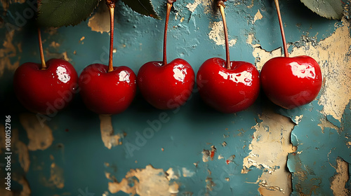 Red Cherries on a Cracked B...