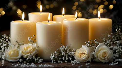 Candles and Roses Still Lif...