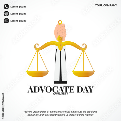 Advocate Day with an advocate hand holding a scale