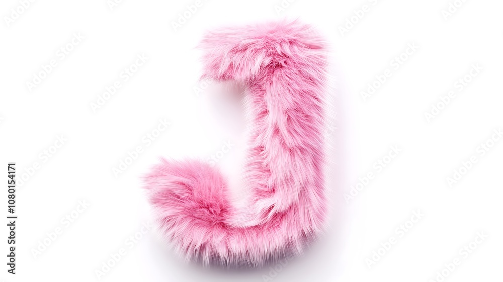 The letter 'j' made with pink Fluffy texture font, standing isolated a white background.
The letter 'j' made with pink Fluffy texture font, standing isolated a white background.
