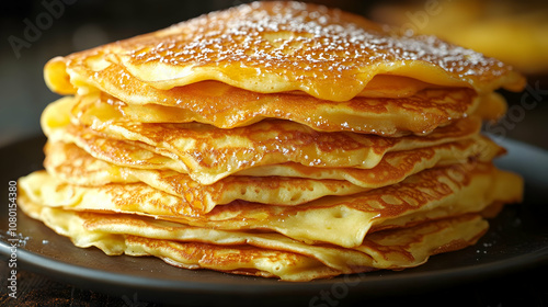 Golden Brown Pancake Stack ...