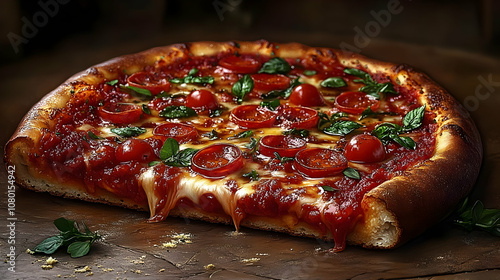 Pizza with Cherry Tomatoes ...