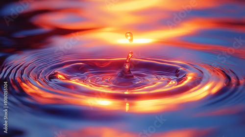 Water Drop Ripples Abstract...