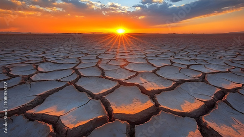Sunset Over Cracked Earth L...