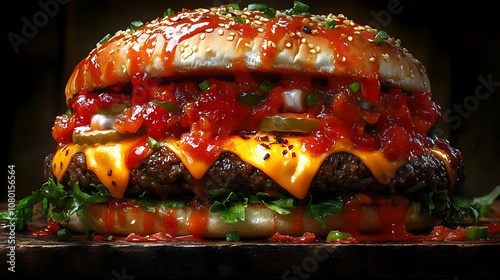 Juicy Cheeseburger with Top...