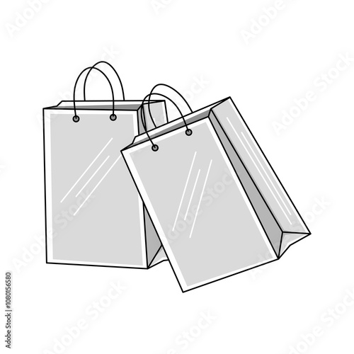 Shopping bag. Shopping bag clip art. Vector illustration in flat style