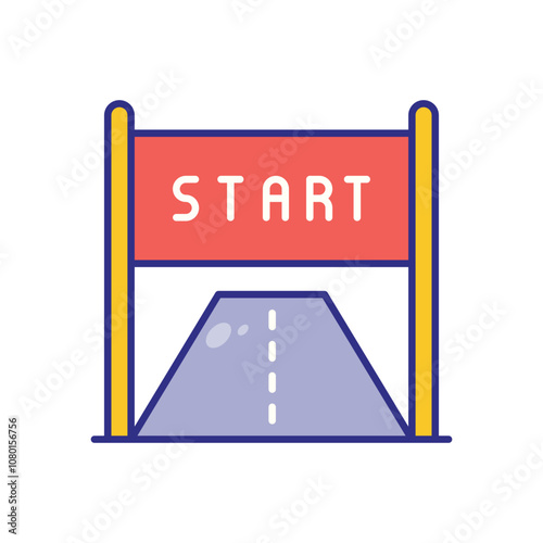 Starting Line vector icon stock illustration photo