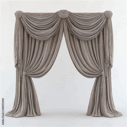 curtains. interior decoration. curtains. 3d render illustration.eps