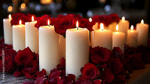 Candles and Roses  - Photo