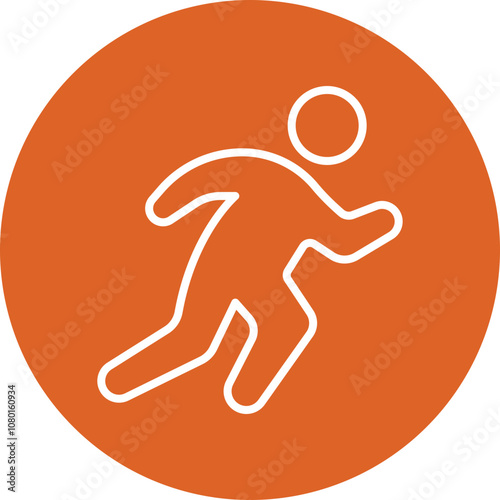 Sprinting line circle icon