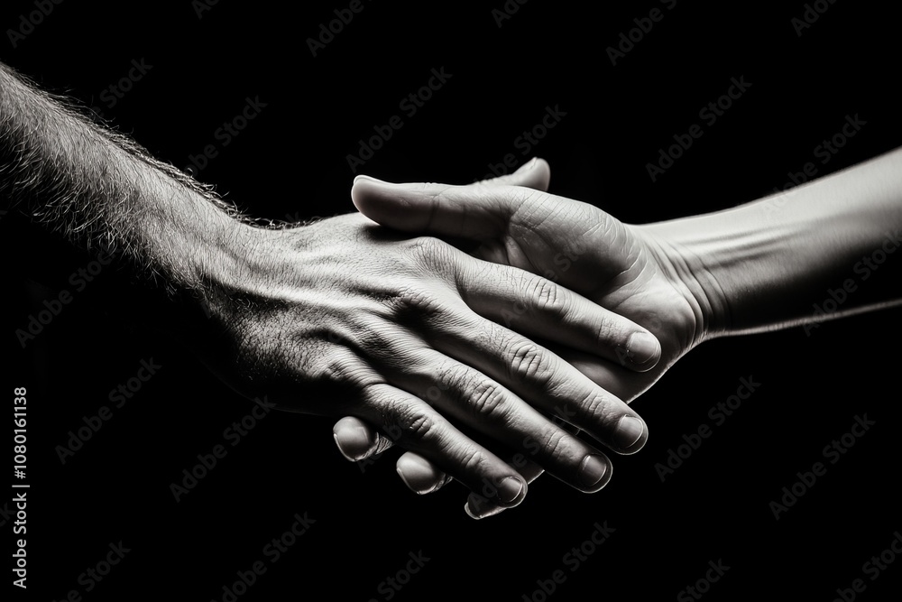 Fototapeta premium hands gesturing black background giving helping