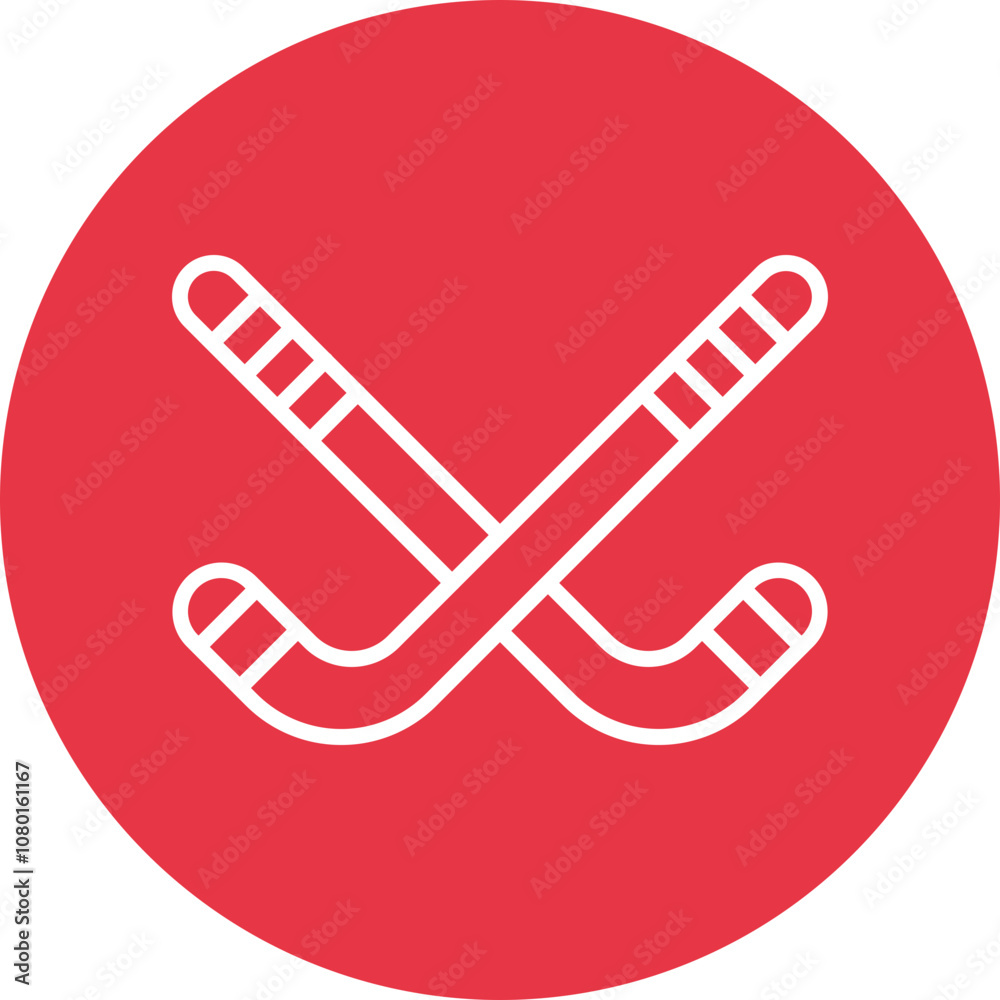 Hockey Stick line circle icon Hockey Stick line circle icon