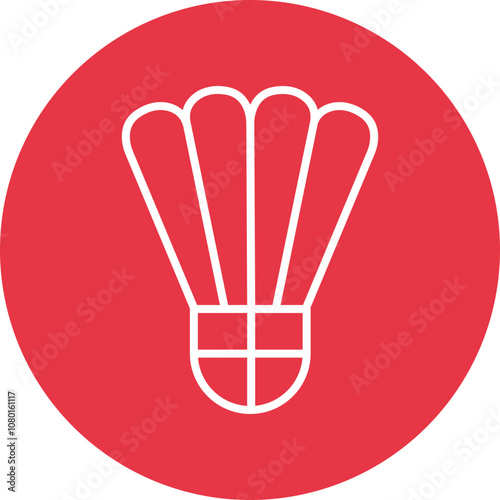 Badminton Shuttlecock line circle icon