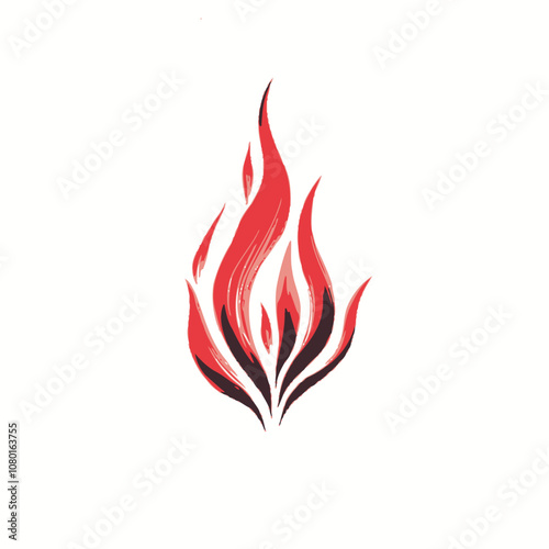 Fire flames isolated on white background. Fire flames on white background..eps