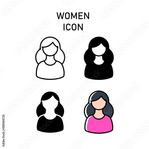 A woman wearing casual clothes, such as a T-shirt or sweater, with a relaxed and friendly facial expression. This icon would appeal to lifestyle or social media applications.