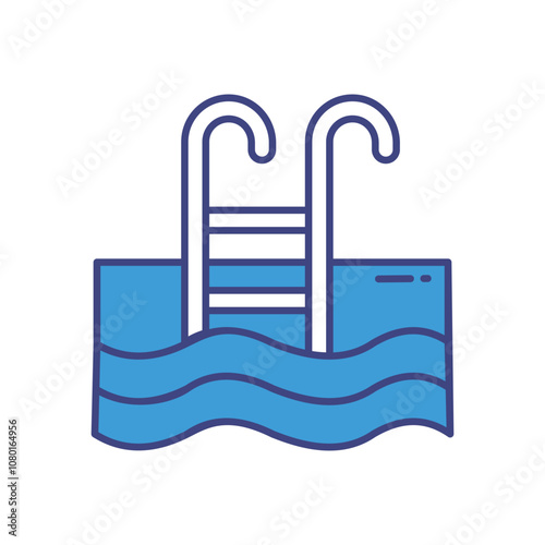 Swimming Pool vector icon stock illustration