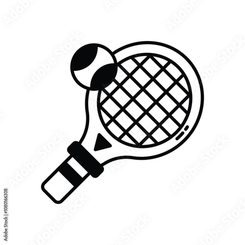 Tennis Racket vector icon stock illustration