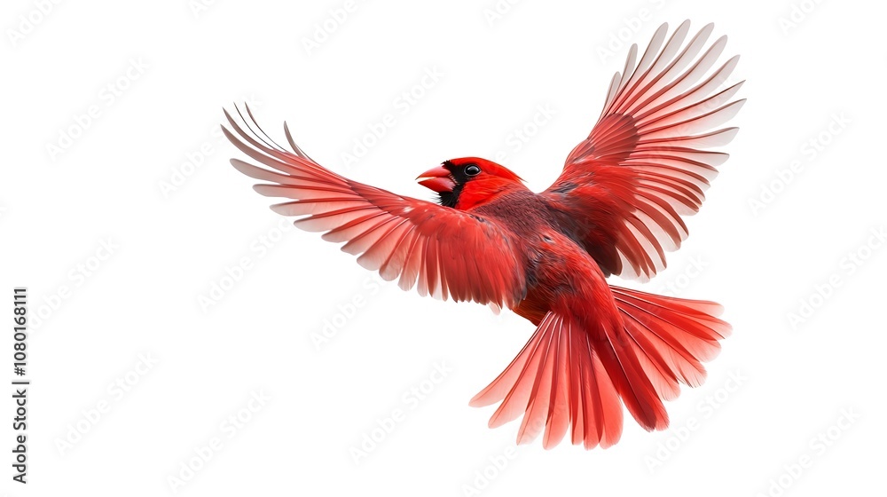Obraz premium red winged macaw on white background