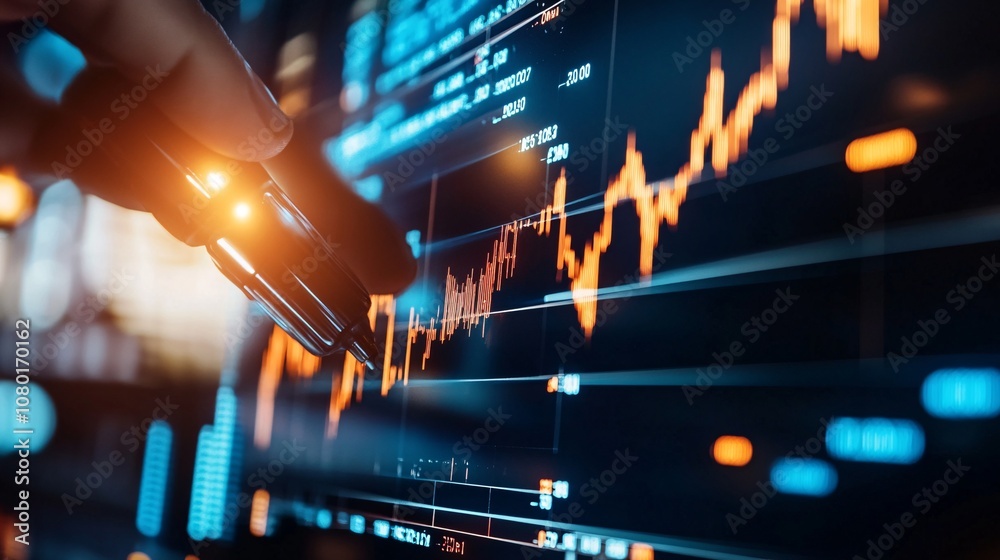 Fototapeta premium Financial Trading Insights with Graph Analysis