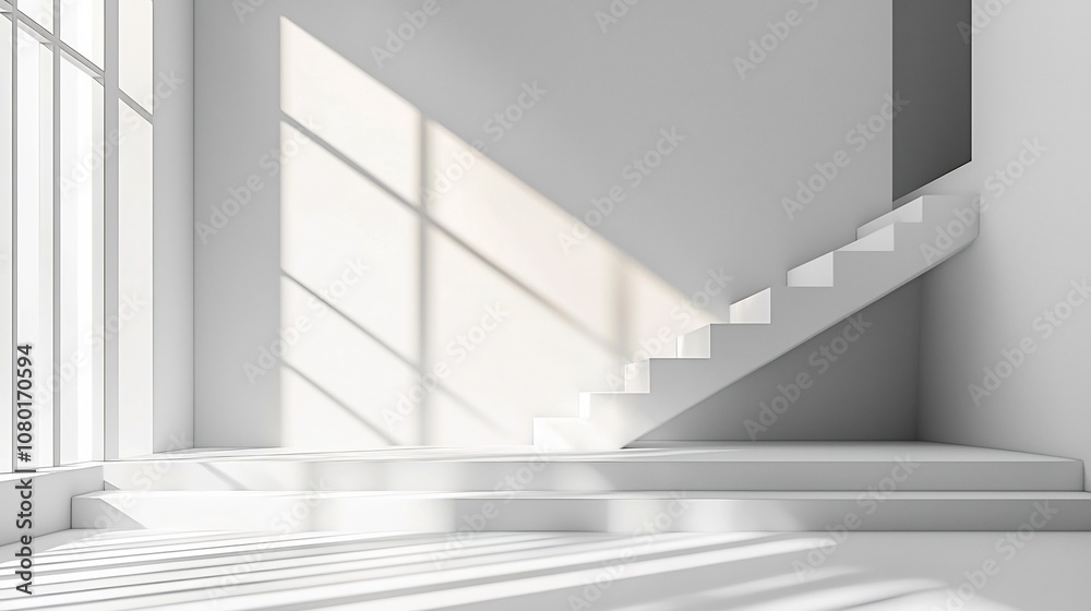 Fototapeta premium Minimalist Abstract Geometric Background with White and Gray Tones for Clean and Modern Design Layouts Branding Advertising and Other Creative Projects