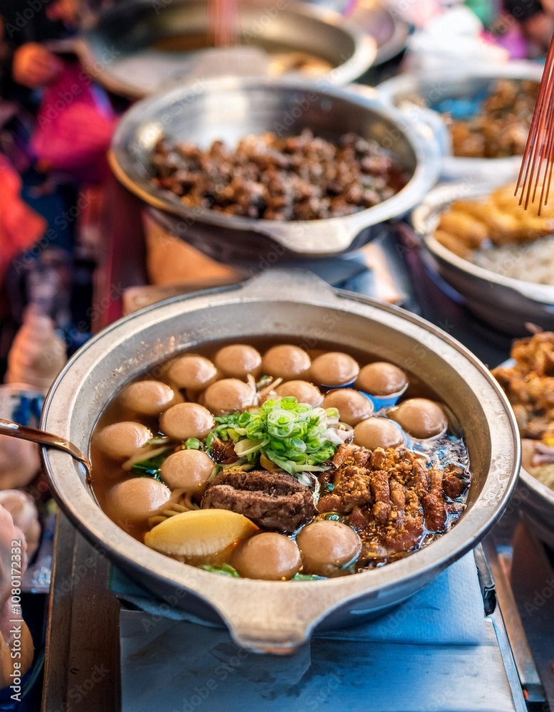 Traditional Taiwanese Street Food Markets in Taipei, With Vendors Offering Dishes Like Beef Noodle Soup, Xiao Long Bao, and Bubble Tea, Showcasing Taiwan’s Culinary Traditions and Vibrant Food Culture Traditional Taiwanese Street Food Markets in Taipei, With Vendors Offering Dishes Like Beef Noodle Soup, Xiao Long Bao, and Bubble Tea, Showcasing Taiwan’s Culinary Traditions and Vibrant Food Culture