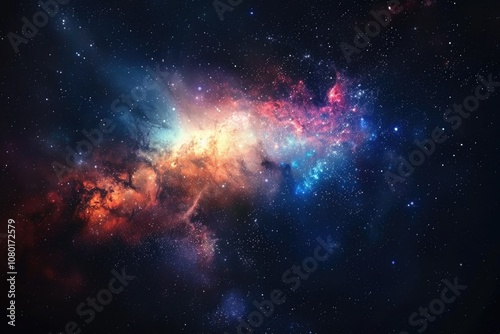 Galaxy Image. Glorious Sky with Elements of Space, Nebula, and Stars