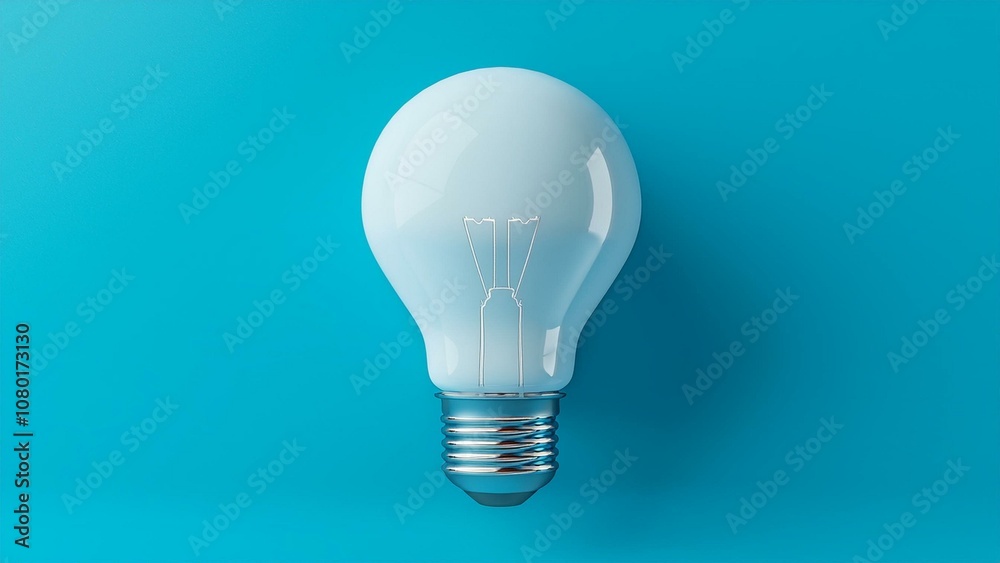 Creative white light bulb on bright pastel blue background, modern simplicity
Creative white light bulb on bright pastel blue background, modern simplicity