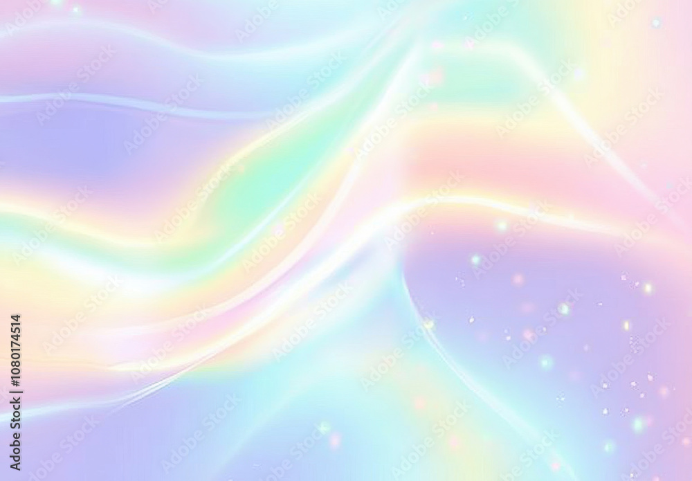 Obraz premium soft, dreamy pastel background with flowing waves and sparkles, creating serene and ethereal atmosphere. Perfect for various design projects