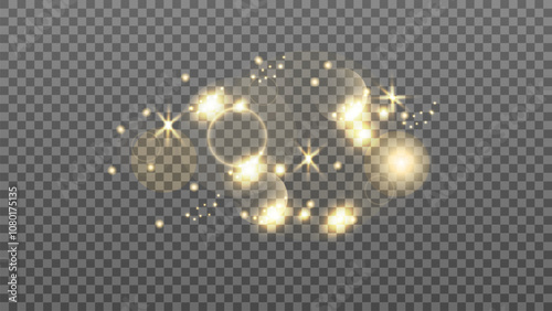 gold light and glitter texture glowing bokeh vector