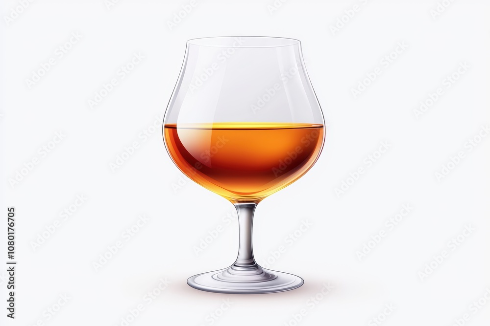 Elegant glass of amber liquor on a minimalist background. Elegant glass of amber liquor on a minimalist background.